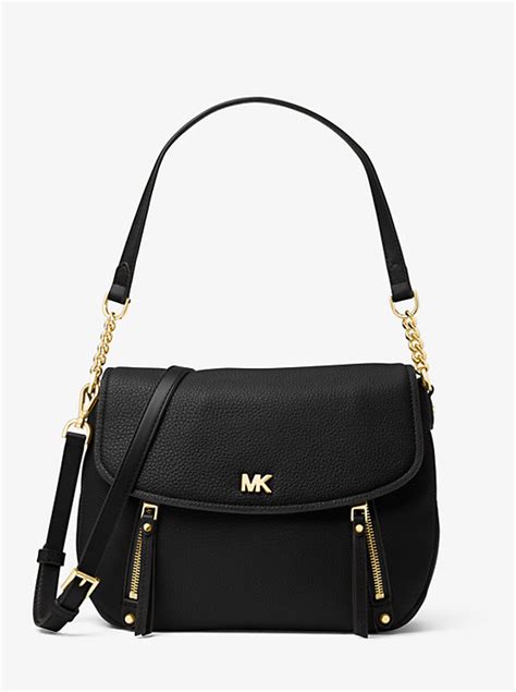 michael kors evie for sale black medium|Evie Medium Pebbled Leather Shoulder Bag .